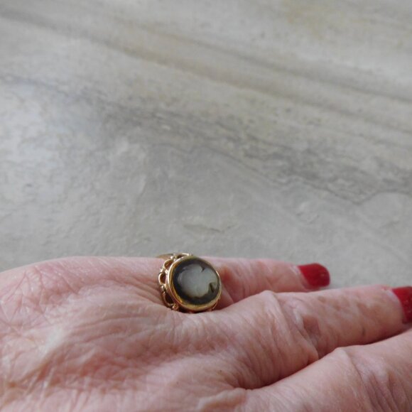 Cameo ring 1950 10K yellow gold SZ 6 - Picture 4 of 7